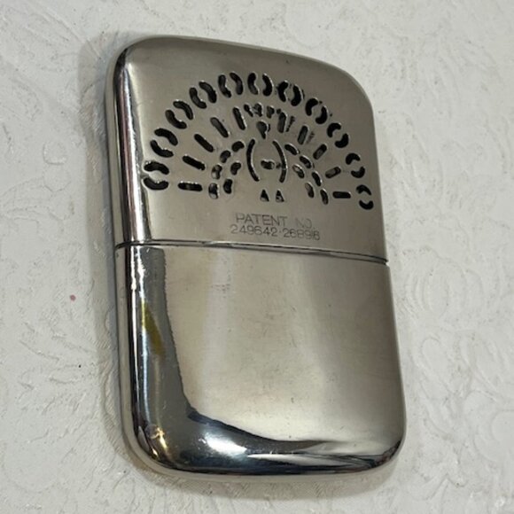 VTG 50's Peacock Pocket Chrome Hand Warmer Silver Toned 2.5"x3.5" Japan - Picture 7 of 14
